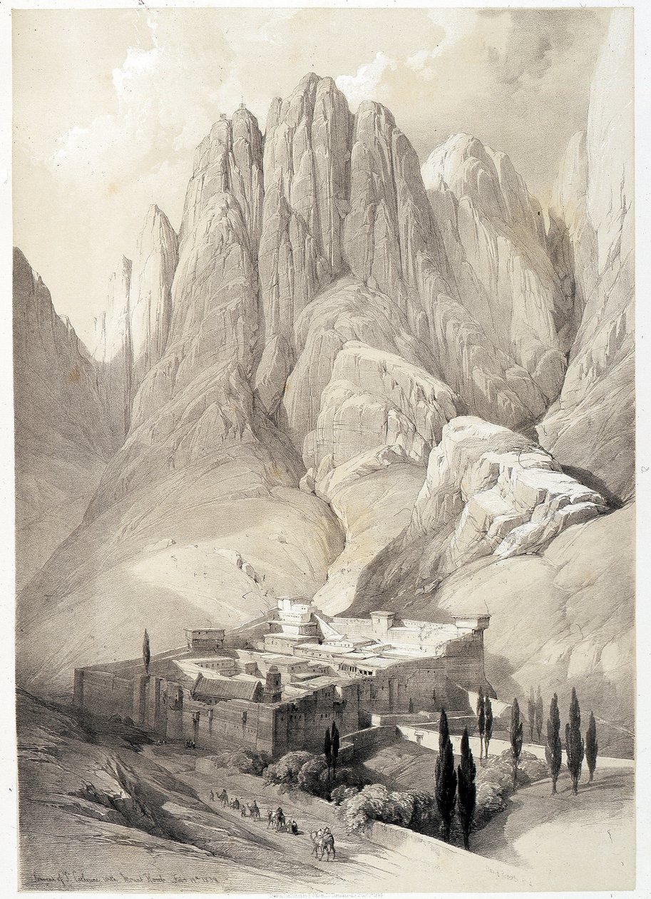 Klasztor św. Katarzyny, rysunek wykonany 19.02.1839 w „Ziemi Świętej”, Londyn 1849. autorstwa David Roberts