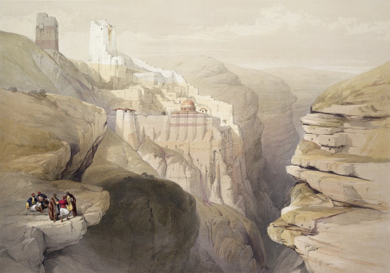 Saba, 4 kwietnia 1839, tablica 51 z II tomu "Ziemi Świętej", ryciny Louisa Haghe (1806-85), wyd. 1843 autorstwa David Roberts