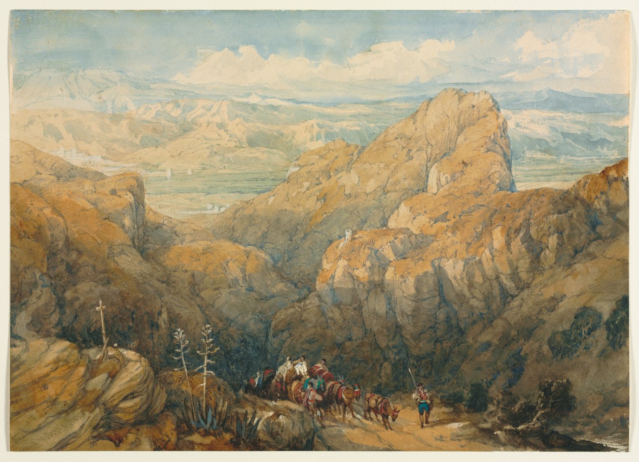 Zejście na równinę Granada, 1834. autorstwa David Roberts