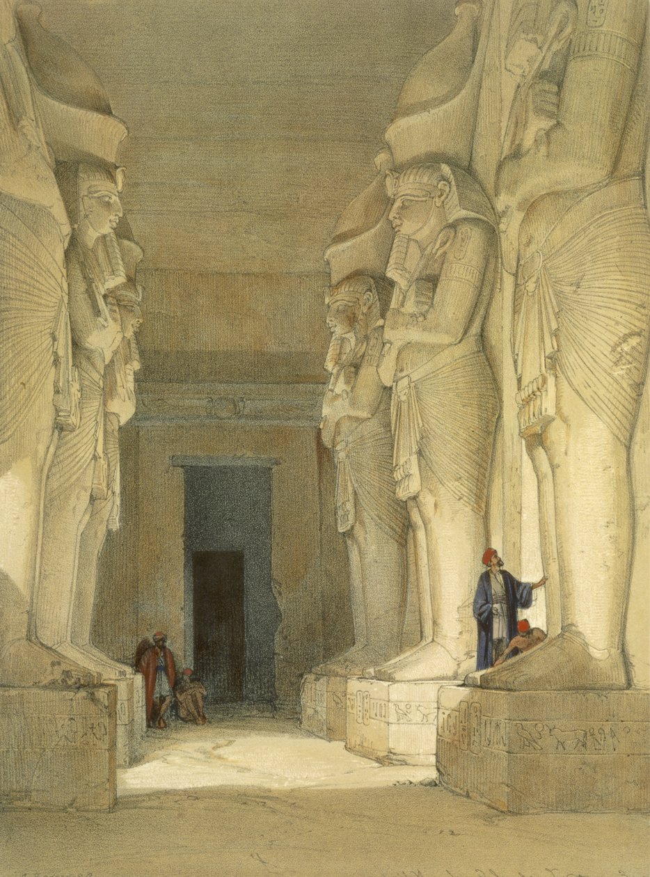 Wykopana świątynia Gyszy, Nubia, z Egiptu i Nubii, tom 1 autorstwa David Roberts