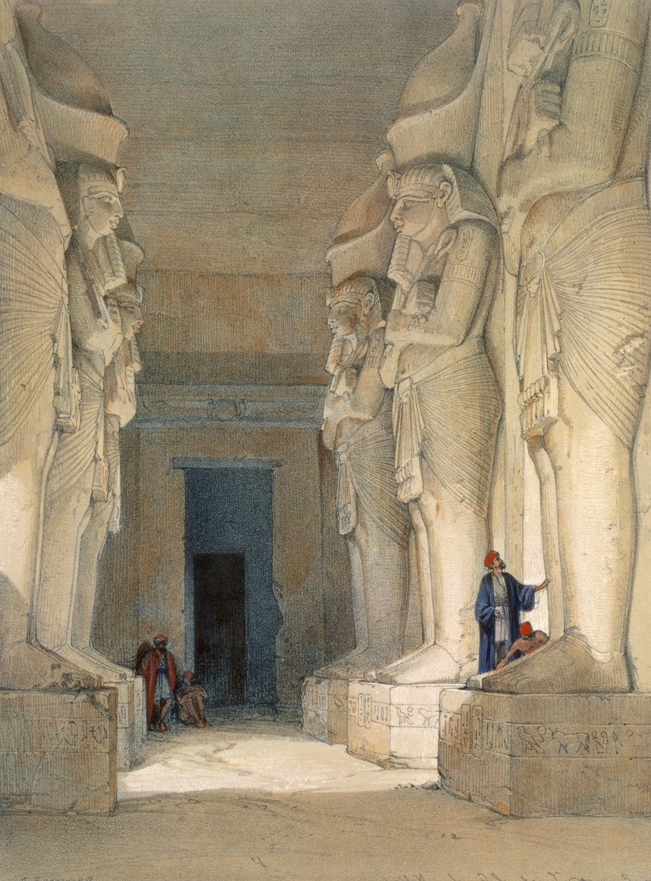 Odkopana świątynia Gyrshe, Nubia, XIX w. autorstwa David Roberts
