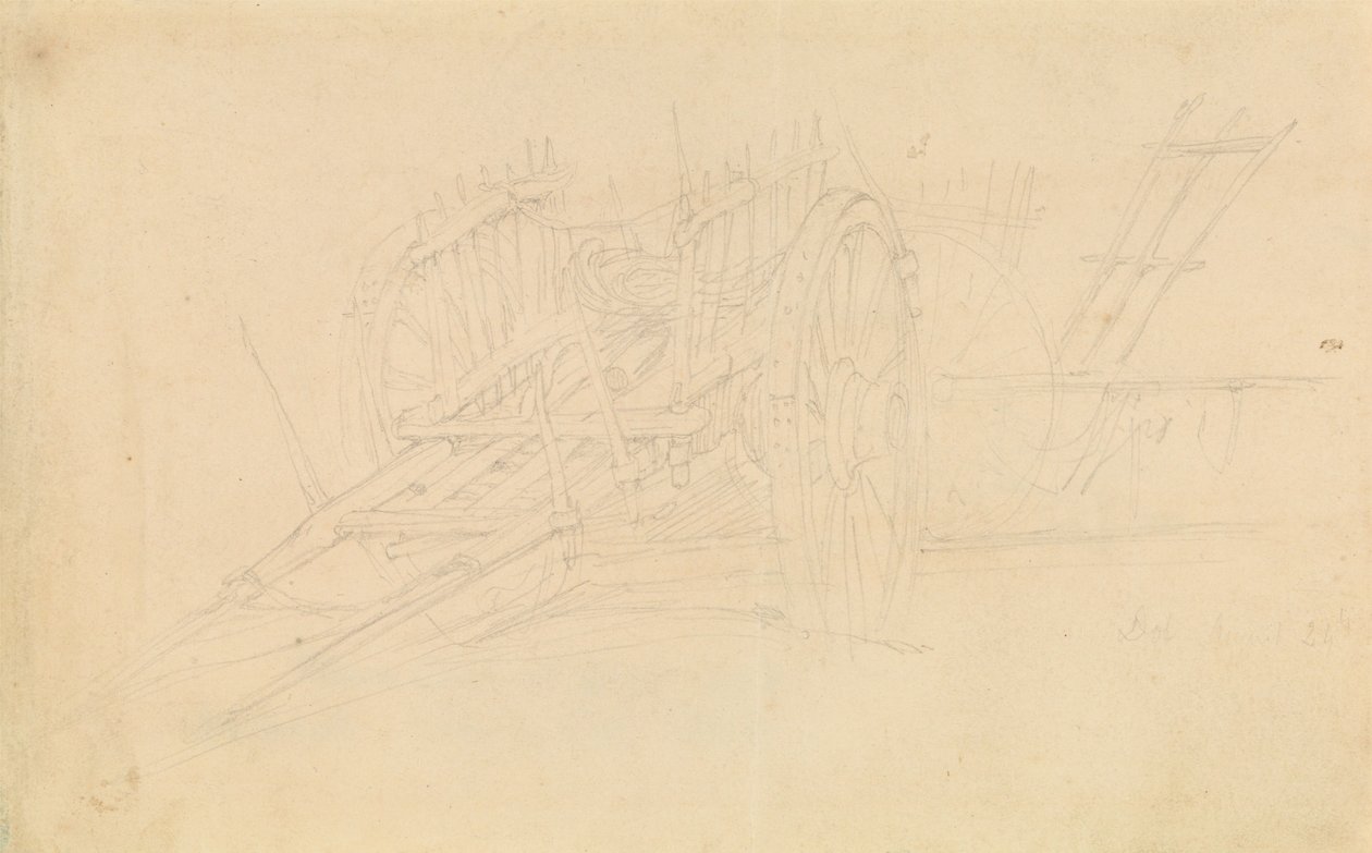 Wóz rolniczy w Dol, 1843 r. autorstwa David Roberts