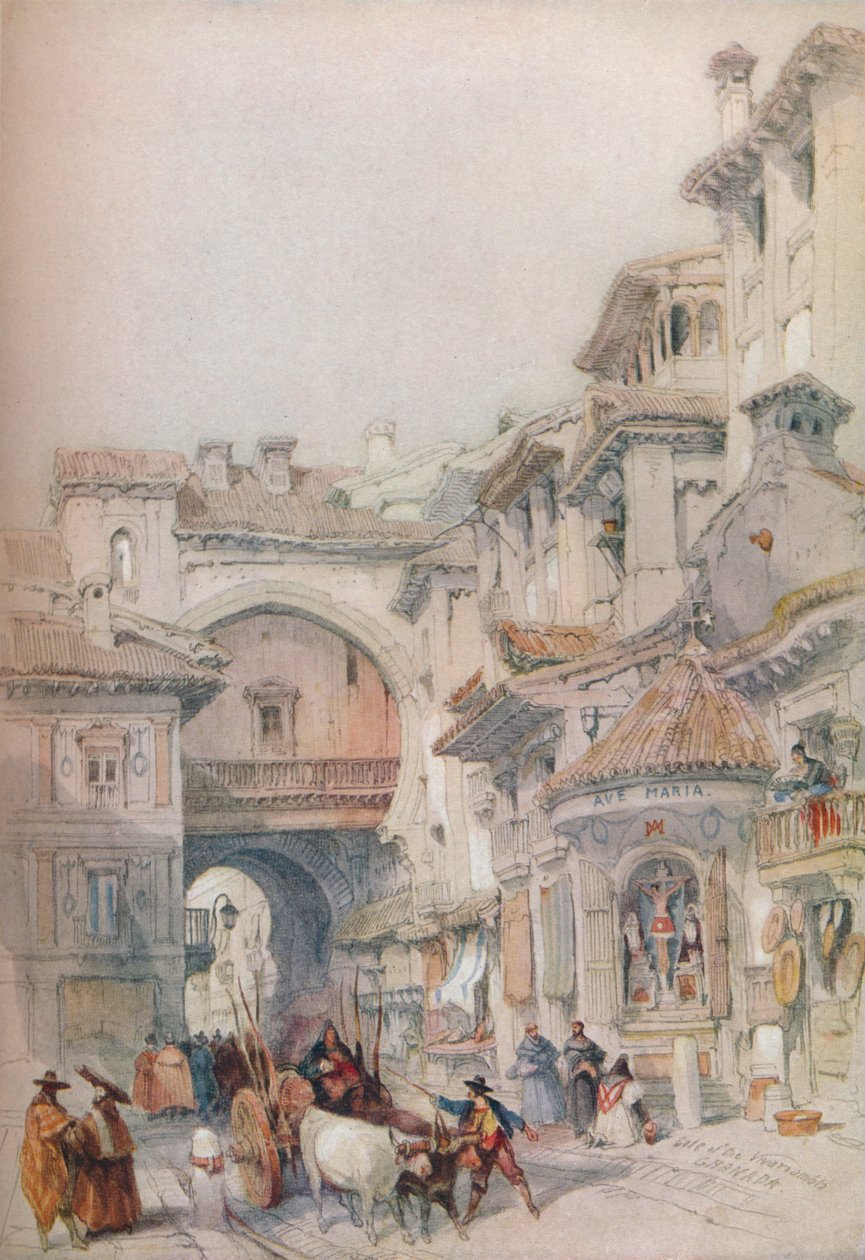 Brama Vivarrambla, Granada, lata 30. XIX wieku, 1930. autorstwa David Roberts