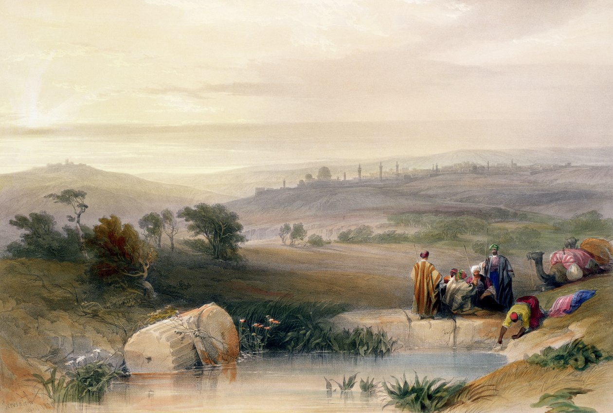 Jerozolima, kwiecień 1839, tablica 22 z tomu I „Ziemia Święta”, sztychowana przez Louisa Haghe (1806-85) wyd. 1842 autorstwa David Roberts