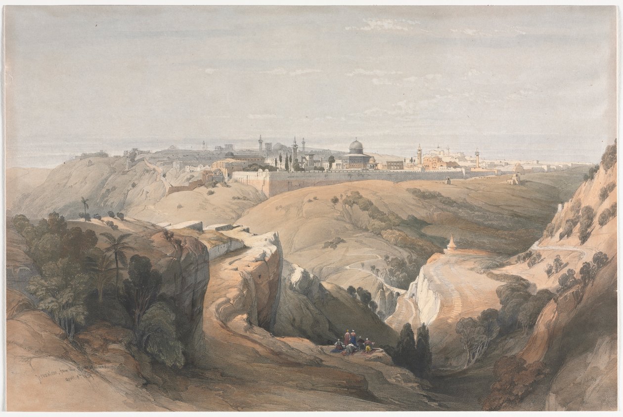 Jerozolima z Góry Oliwnej, 1839. autorstwa David Roberts