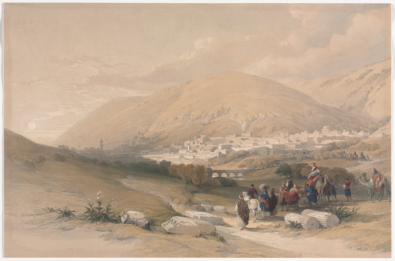 Starożytne Sychem w Nablusie, 1839. autorstwa David Roberts