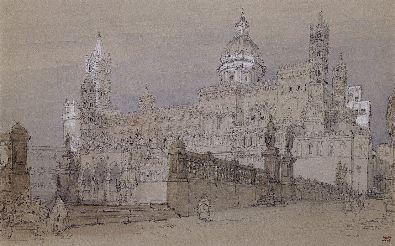 Katedra w Palermo, 1854 r autorstwa David Roberts