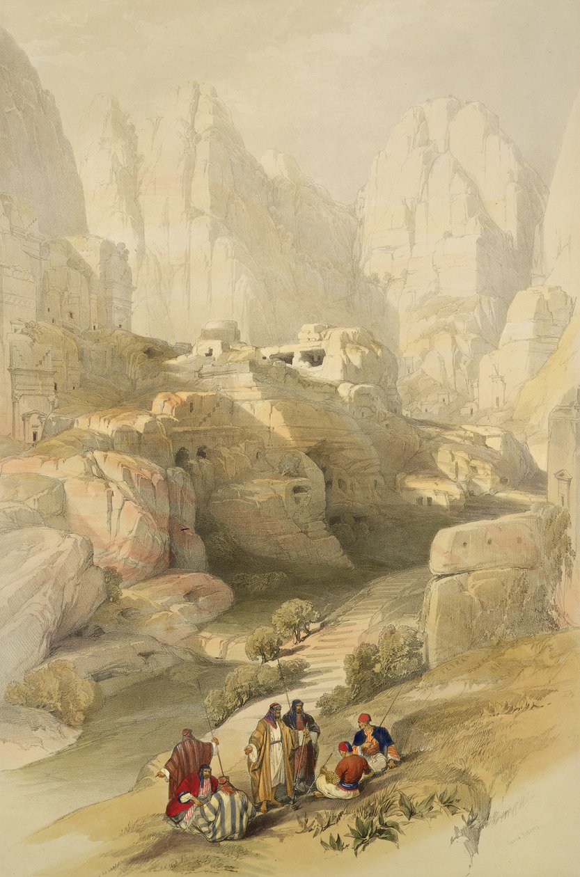 Petra, 10 marca 1839, tablica 104 z tomu III "Ziemia Święta", sztychowana przez Louisa Haghe (1806-85) wyd. 1849 autorstwa David Roberts