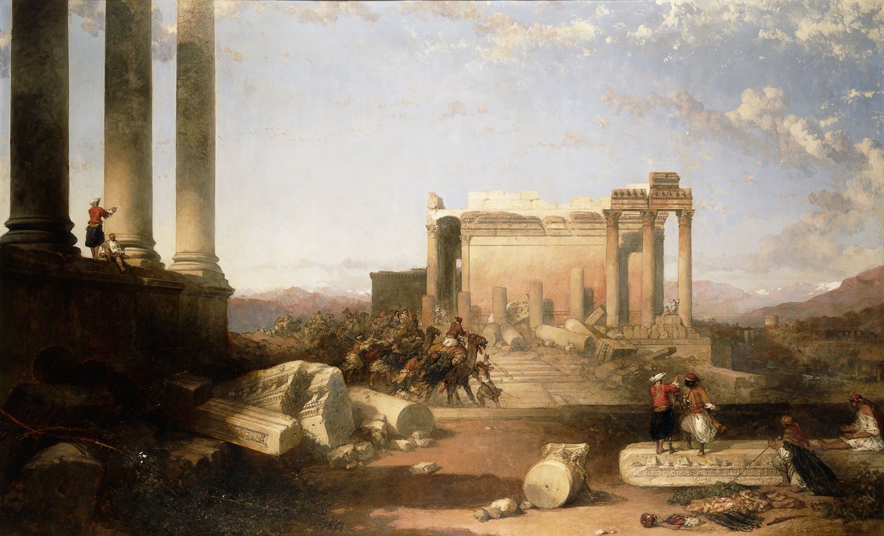 Ruiny Świątyni Słońca w Baalbec, 1861 autorstwa David Roberts