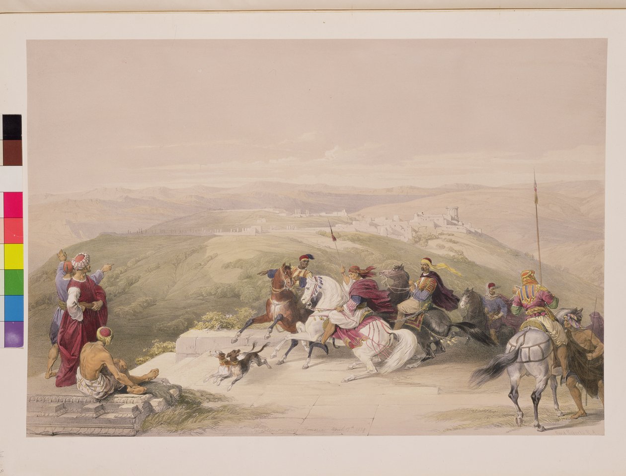 Sabaste, antyczna Samaria, 17 kwietnia 1839, tablica 44 z tomu I Ziemi Świętej, sztychowana przez Louisa Haghe (1806-1885) wyd. 1842 autorstwa David Roberts
