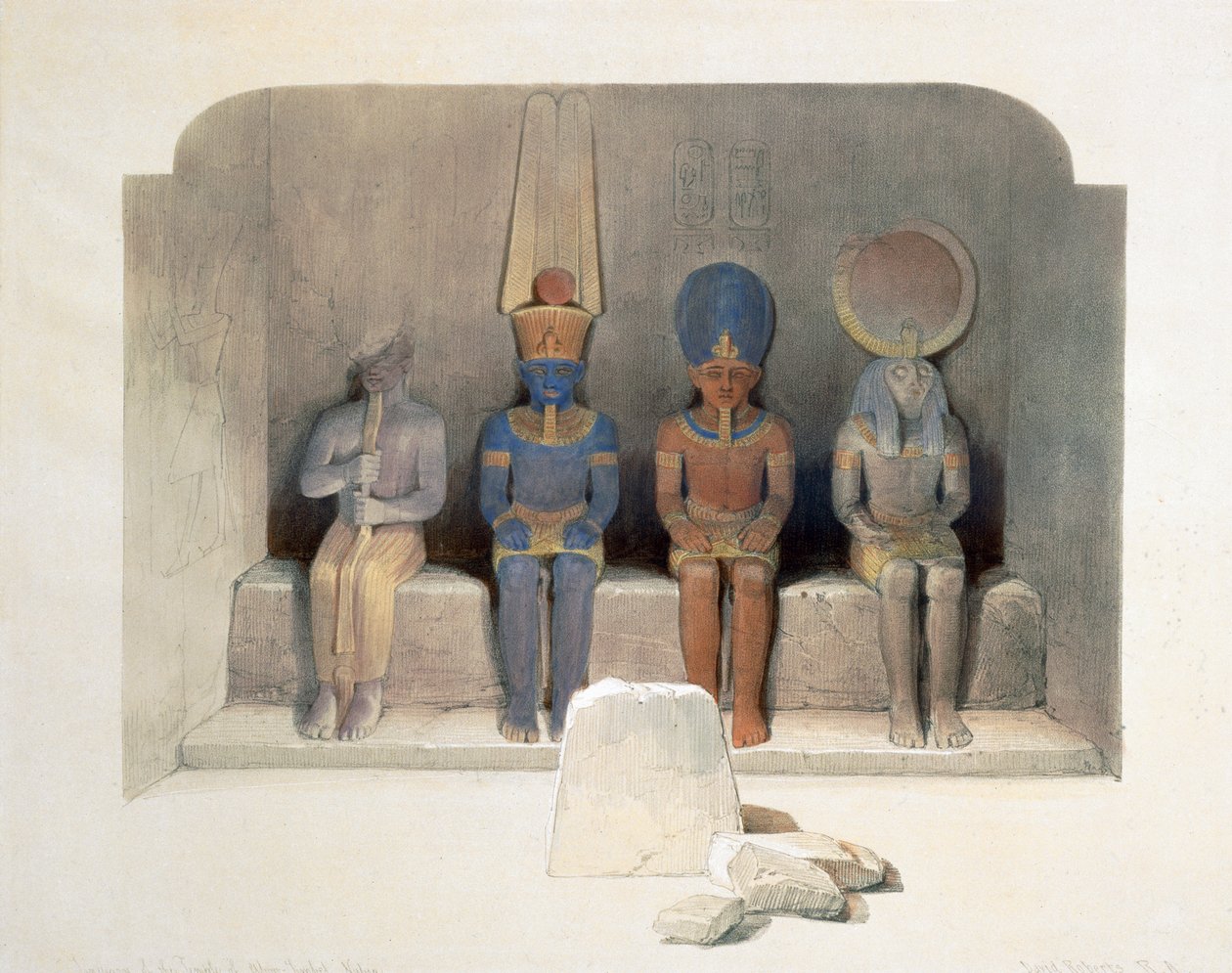 Sanktuarium świątyni Abu Simbel, Egipt, XIX w. autorstwa David Roberts