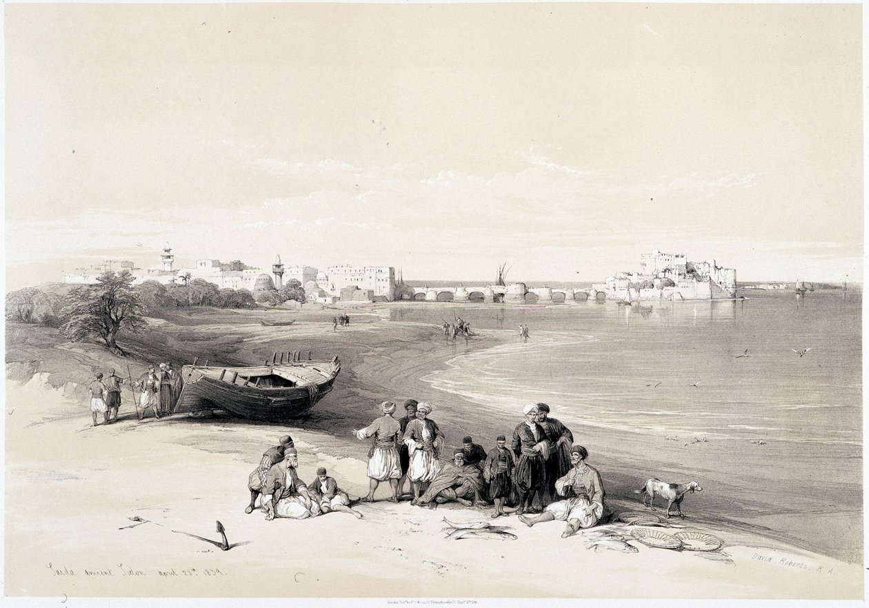 Sydon (Said), rysunek wykonany 28.04.1839 w „Ziemi Świętej”, Londyn 1849 autorstwa David Roberts