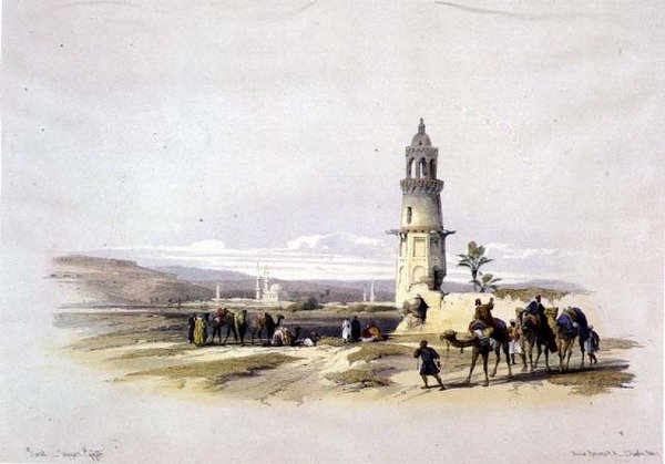 Sioul, Górny Egipt, z „Egipt i Nubia”, tom 1 (lit) autorstwa David Roberts