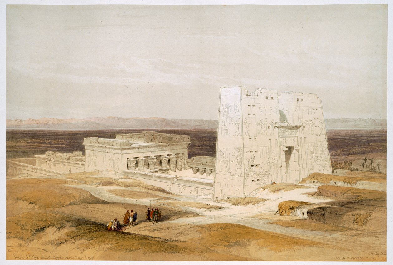 Świątynia Edfu, starożytne Apollinopolis, Górny Egipt, XIX w. autorstwa David Roberts