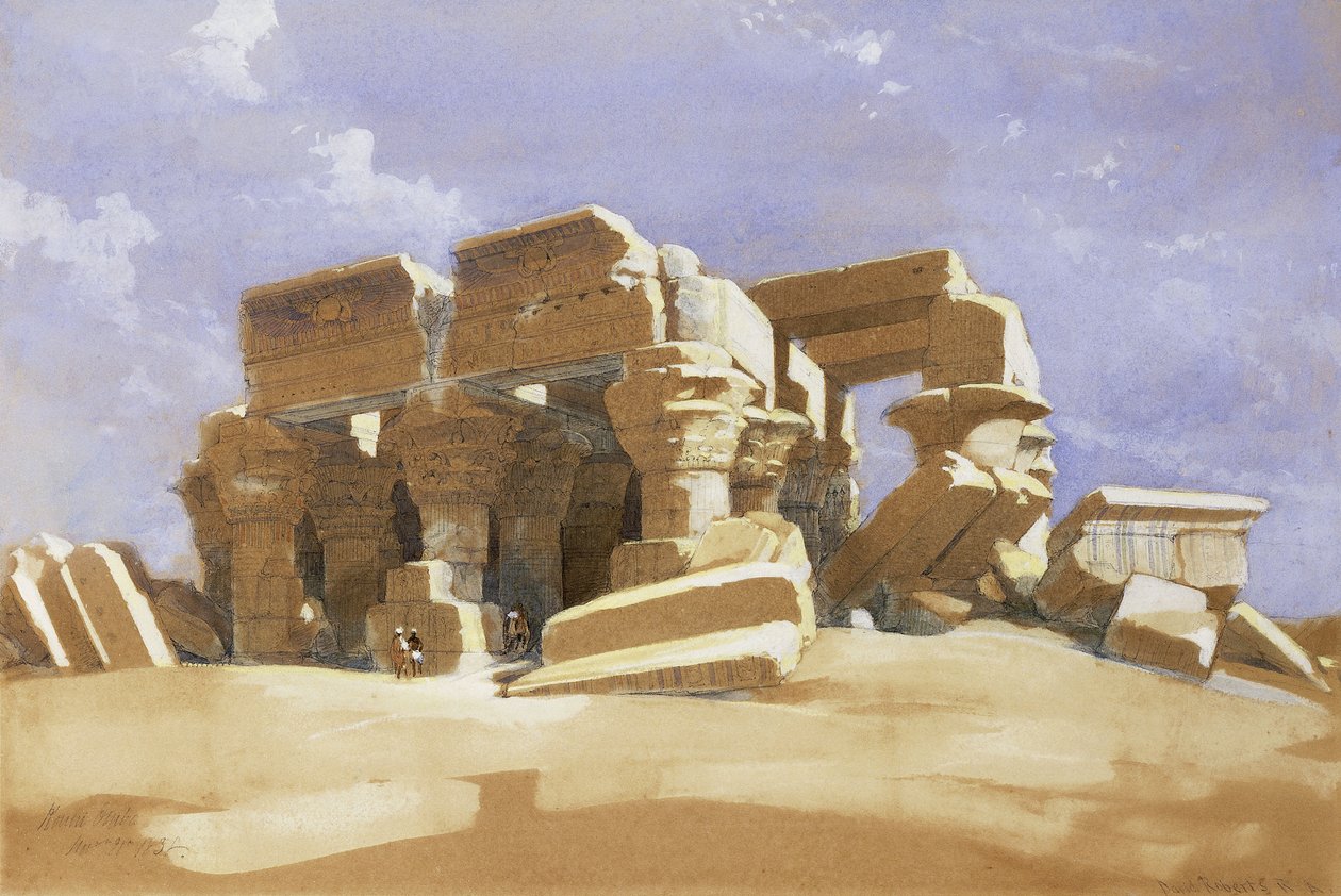 Świątynia Kom Ombo, Górny Egipt, 1838 autorstwa David Roberts