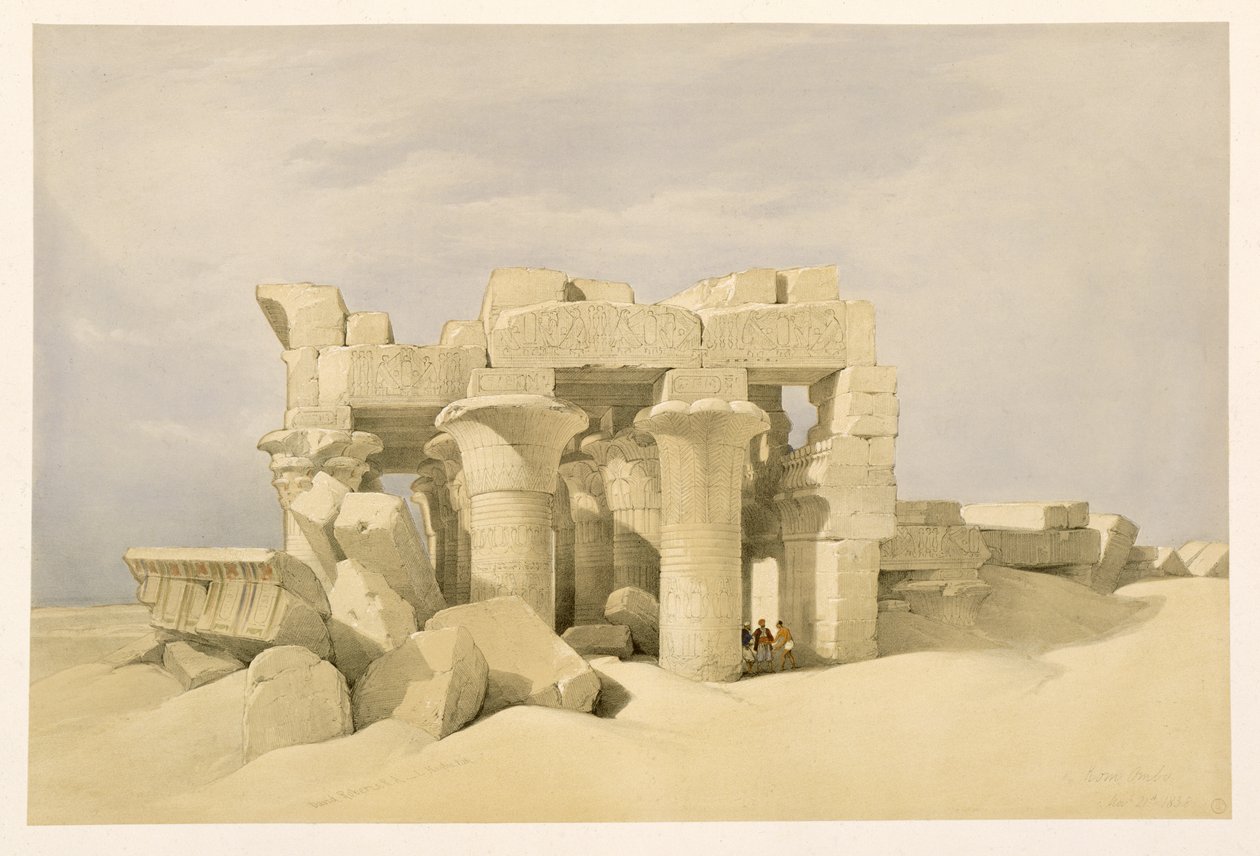 Świątynia Sobka i Haroeris w Kom Ombo, z "Egipt i Nubia", Vol.2 autorstwa David Roberts