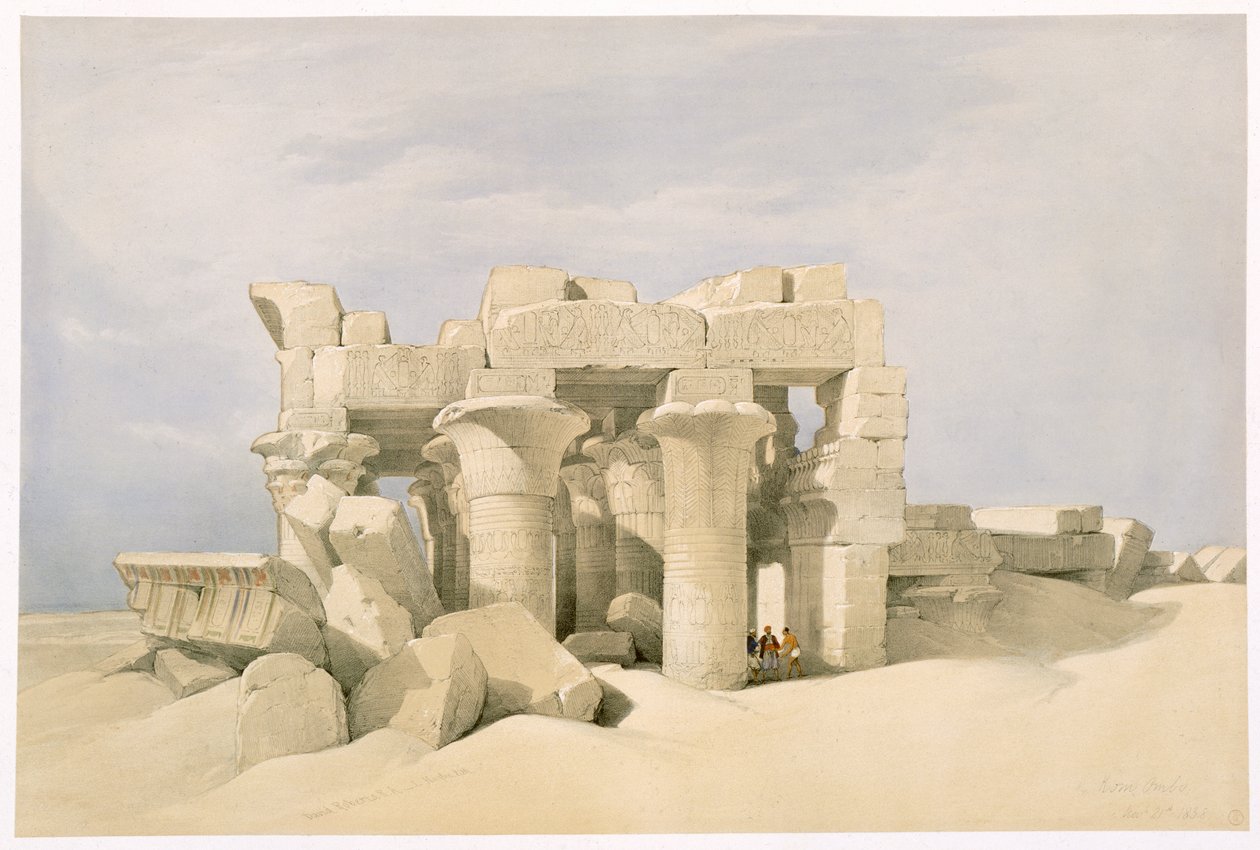 Świątynia Sobka i Horusa w Kom Ombo, Egipt, XIX w. autorstwa David Roberts