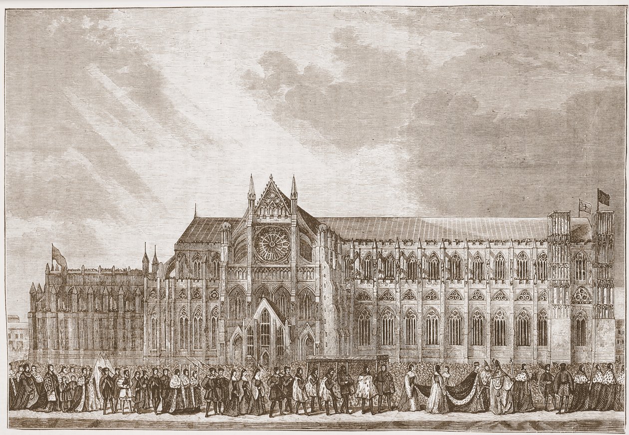 Procesja koronacyjna Anne Boleyn do Opactwa Westminsterskiego, ilustracja z „Historii protestantyzmu” Jamesa Aitkena Wylie (1808-1890), wyd. 1878 autorstwa David Roberts