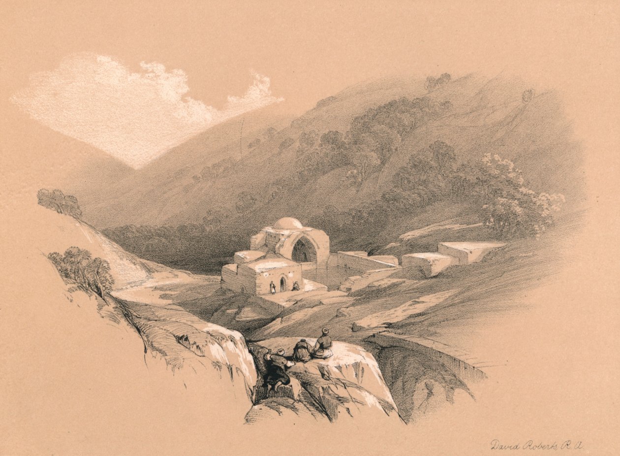 Fontanna Hioba, 1855 autorstwa David Roberts