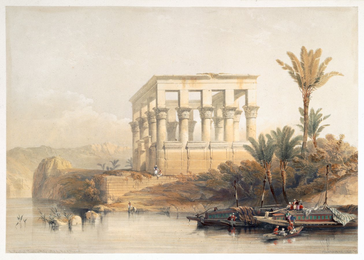 Świątynia Hypaethral w Philae, zwana łożem faraona, Egipt, 1849 autorstwa David Roberts