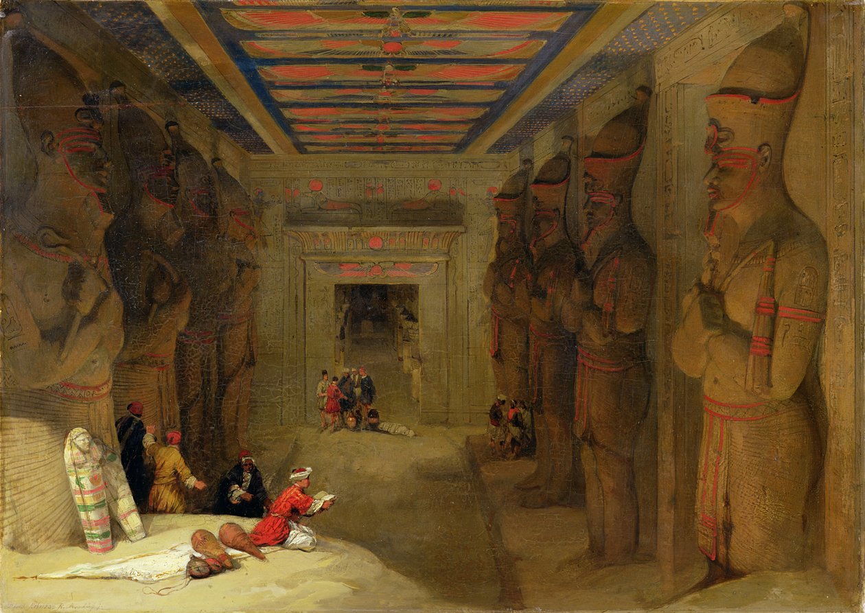 Hypostyle Hall Wielkiej Świątyni w Abu Simbel, Egipt autorstwa David Roberts