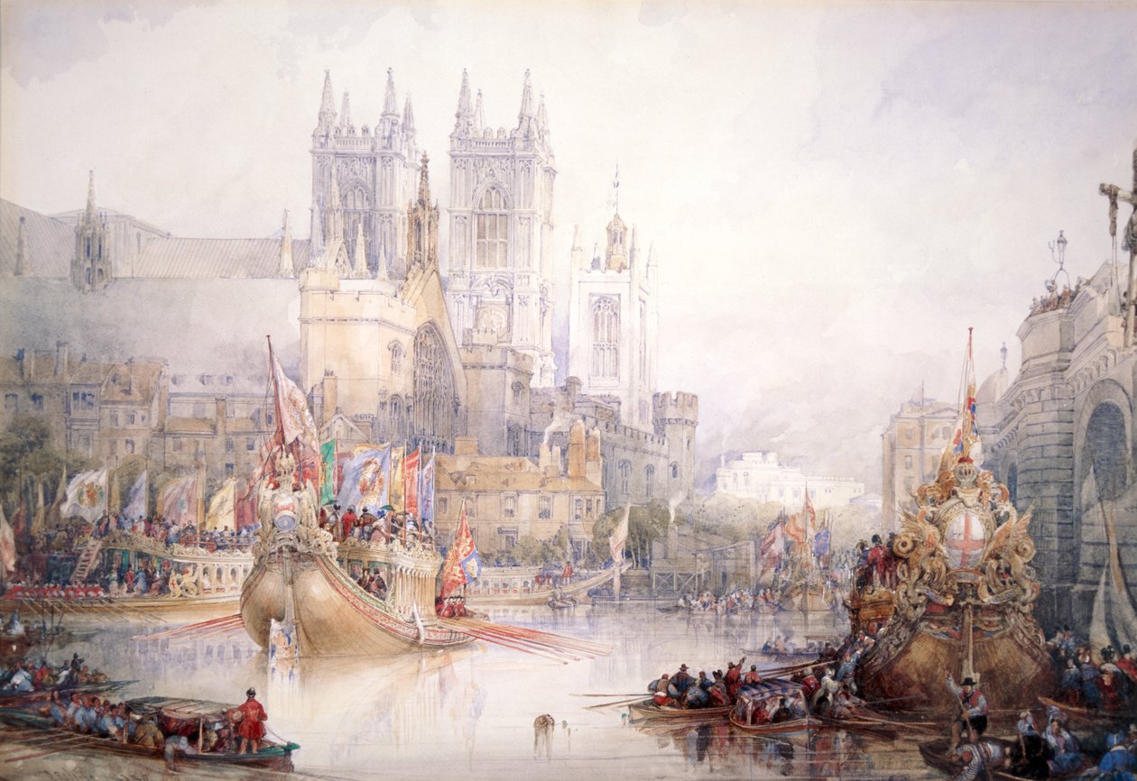 „Pokaz Lorda Burmistrza w Westminster”, 1830 autorstwa David Roberts