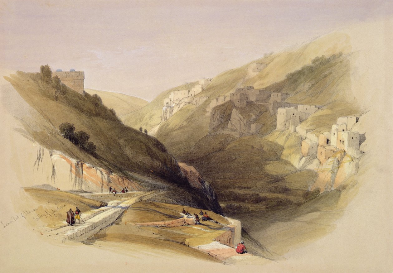 Sadzawka Siloam, z tomu II „Ziemi Świętej”; grawerowane przez Louisa Haghe (1806-1885) wydane w Londynie, 1842 (kolor lito) autorstwa David Roberts