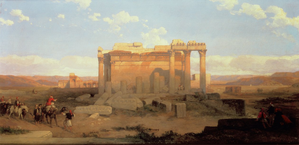 Ruiny Małej Świątyni w Baalbek autorstwa David Roberts