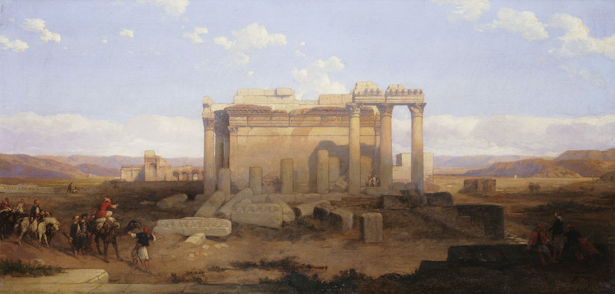 Ruiny Małej Świątyni w Baalbek, autorstwa David Roberts