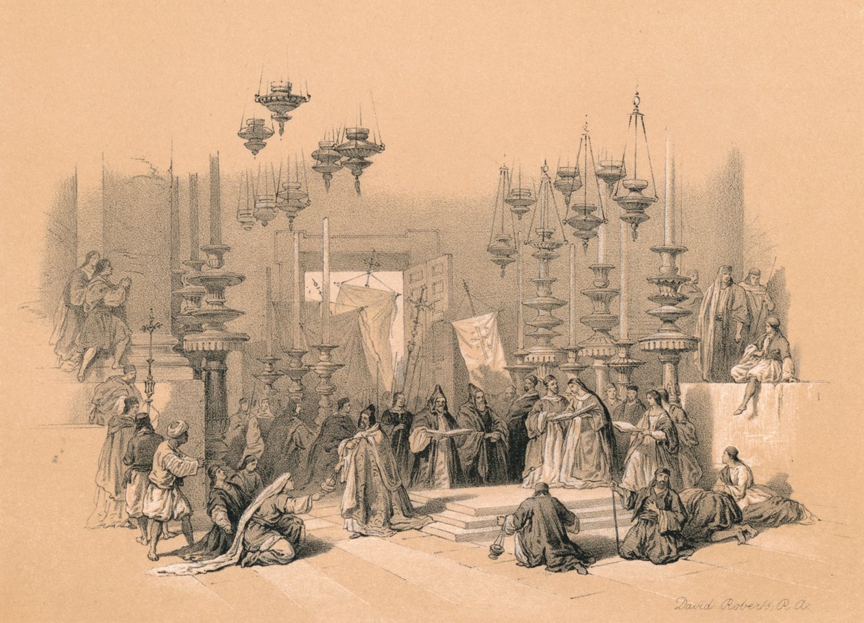 Kamień namaszczenia, 1855 autorstwa David Roberts