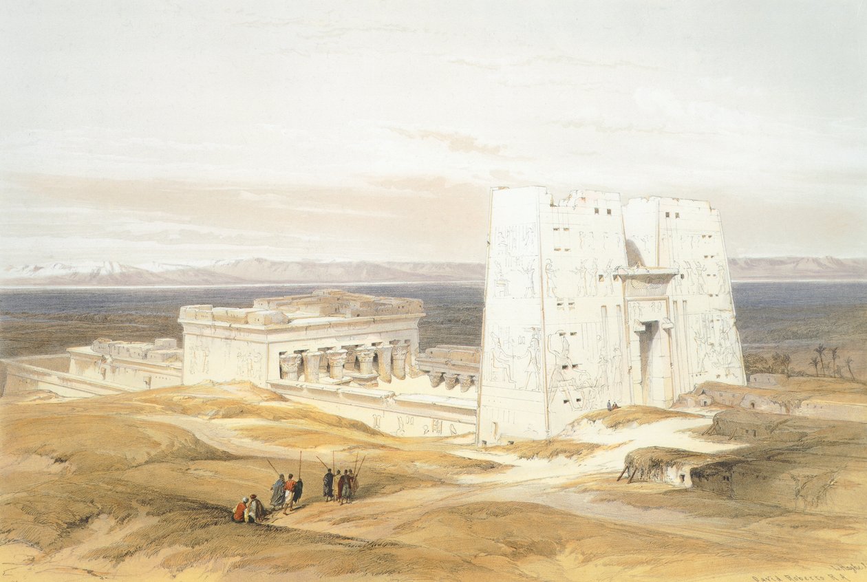 Świątynia Edfu, rycina Davida Robertsa autorstwa David Roberts