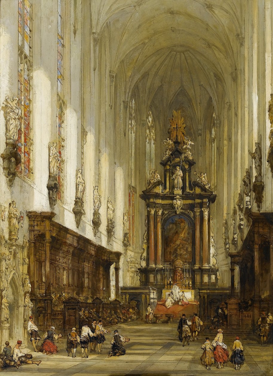 Wnętrze kościoła św. Pawła w Antwerpii autorstwa David Roberts