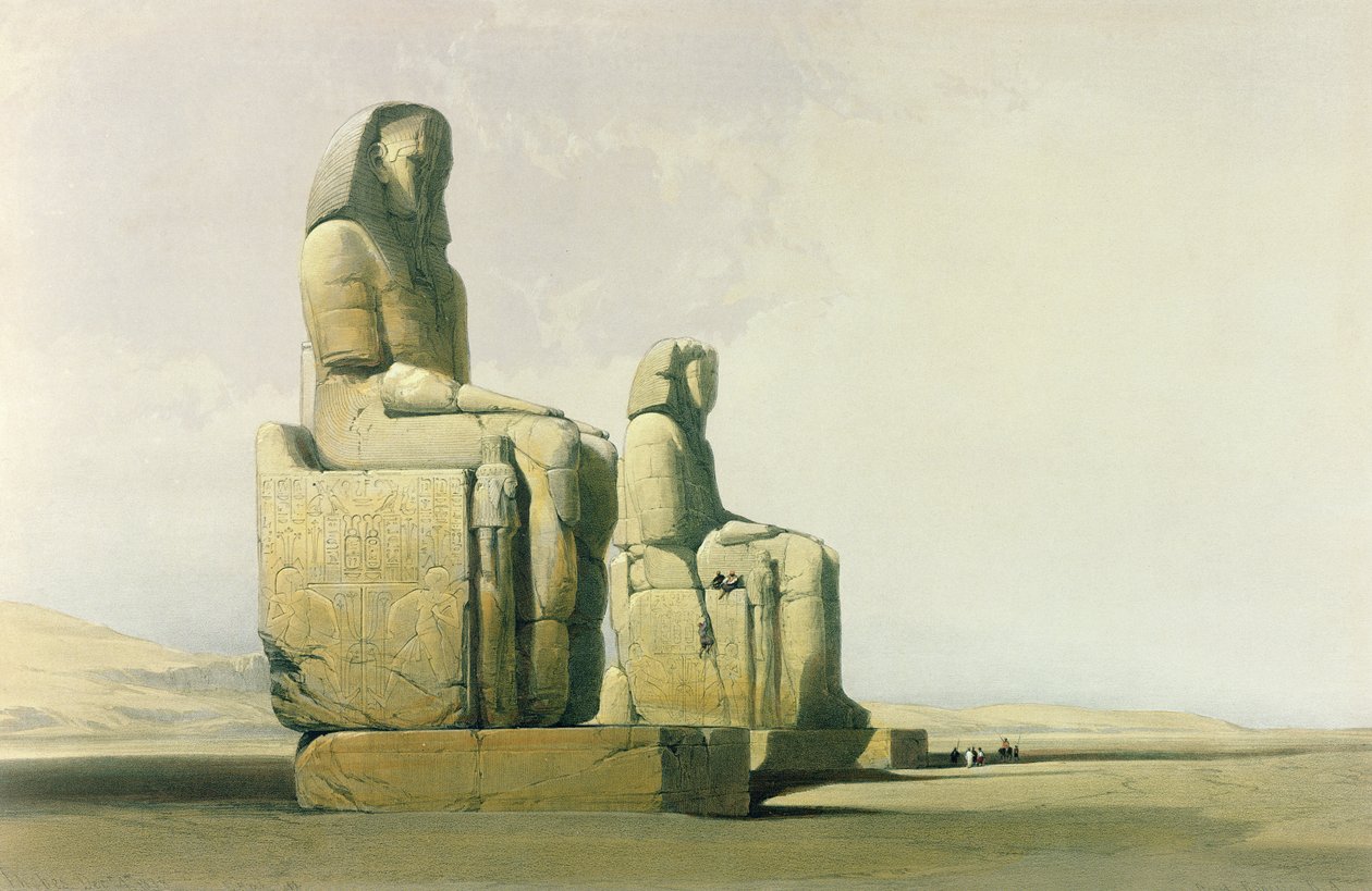 Teby, 4 grudnia 1838, tablica 12 z tomu I „Egipt i Nubia”, sztychowana przez Louisa Haghe (1806-85) wyd. 1846 (patrz także 87428) autorstwa David Roberts