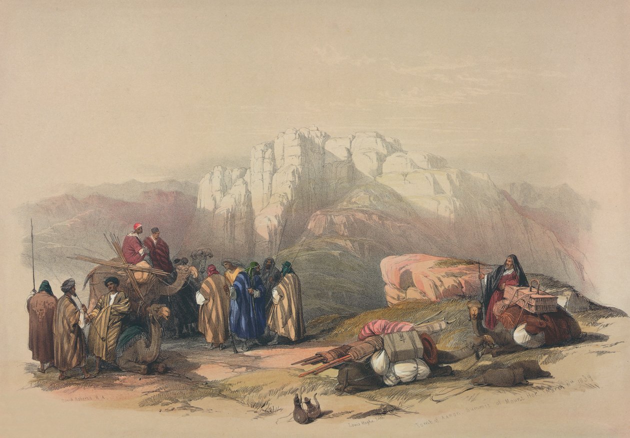 Grób Aarona z „Ziemi Świętej”, rytowany przez Louisa Haghe (1806-1885) autorstwa David Roberts