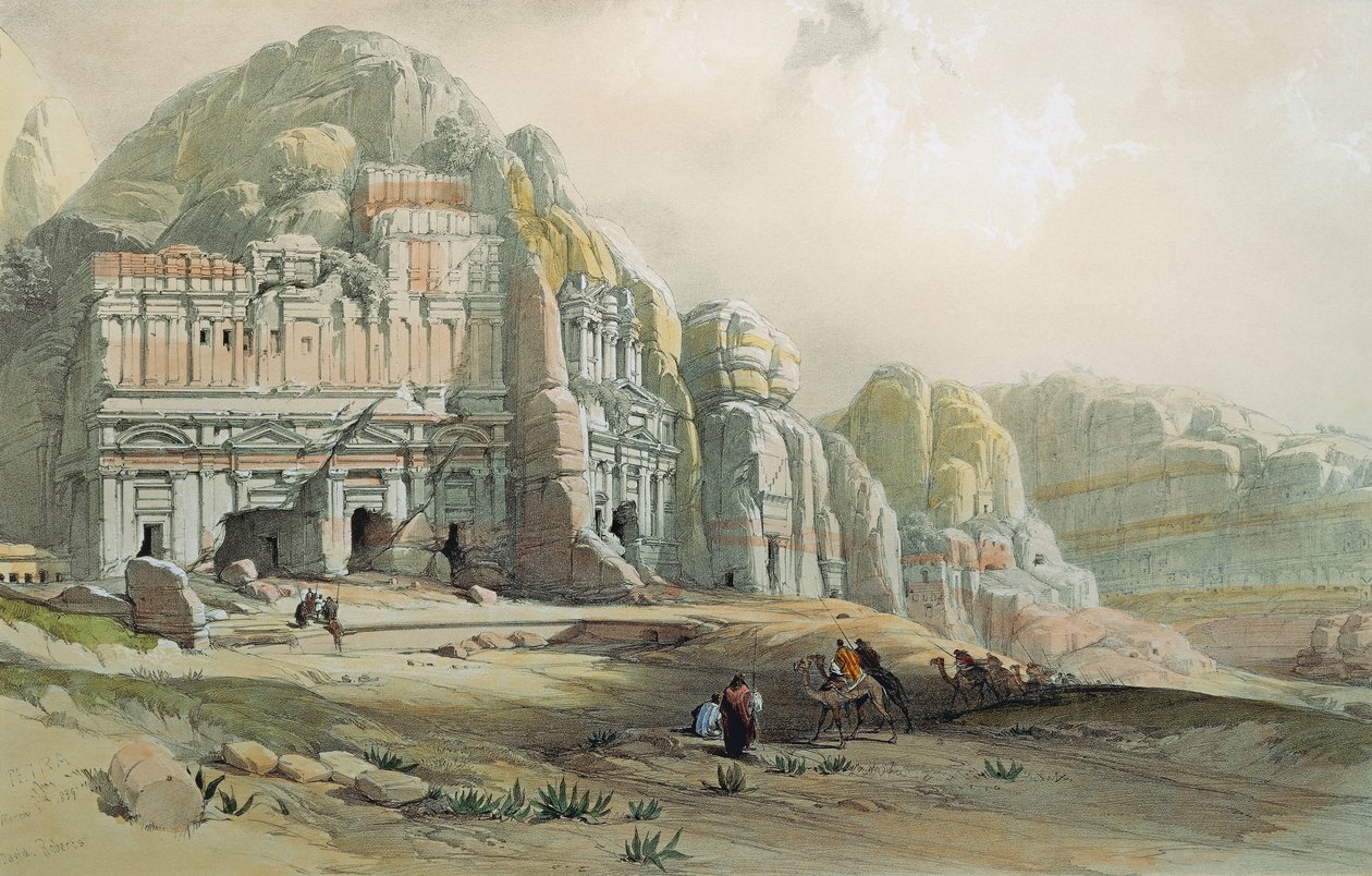 Widok ruin Petry w Jordanii, David Roberts autorstwa David Roberts