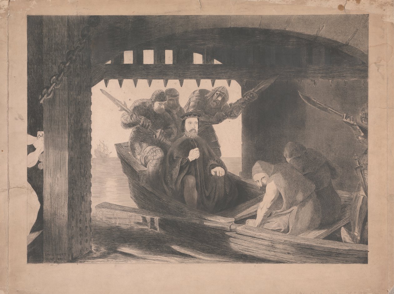 Książę Gloucester wzięty do Bramy Wodnej Calais, 1380 autorstwa David Scott