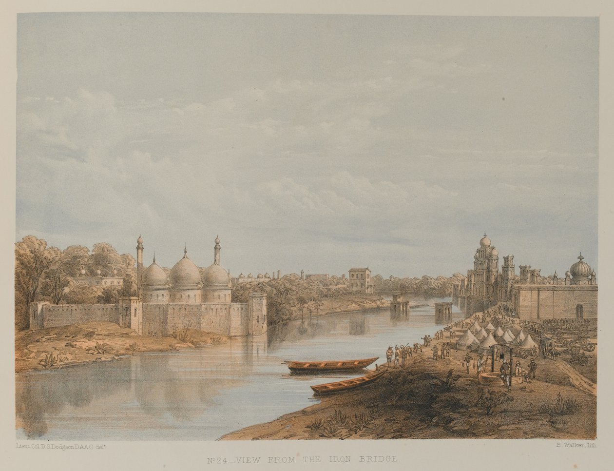 Widok z Żelaznego Mostu, Lucknow autorstwa David Scott Lieutenant Colonel (after) Dodgson