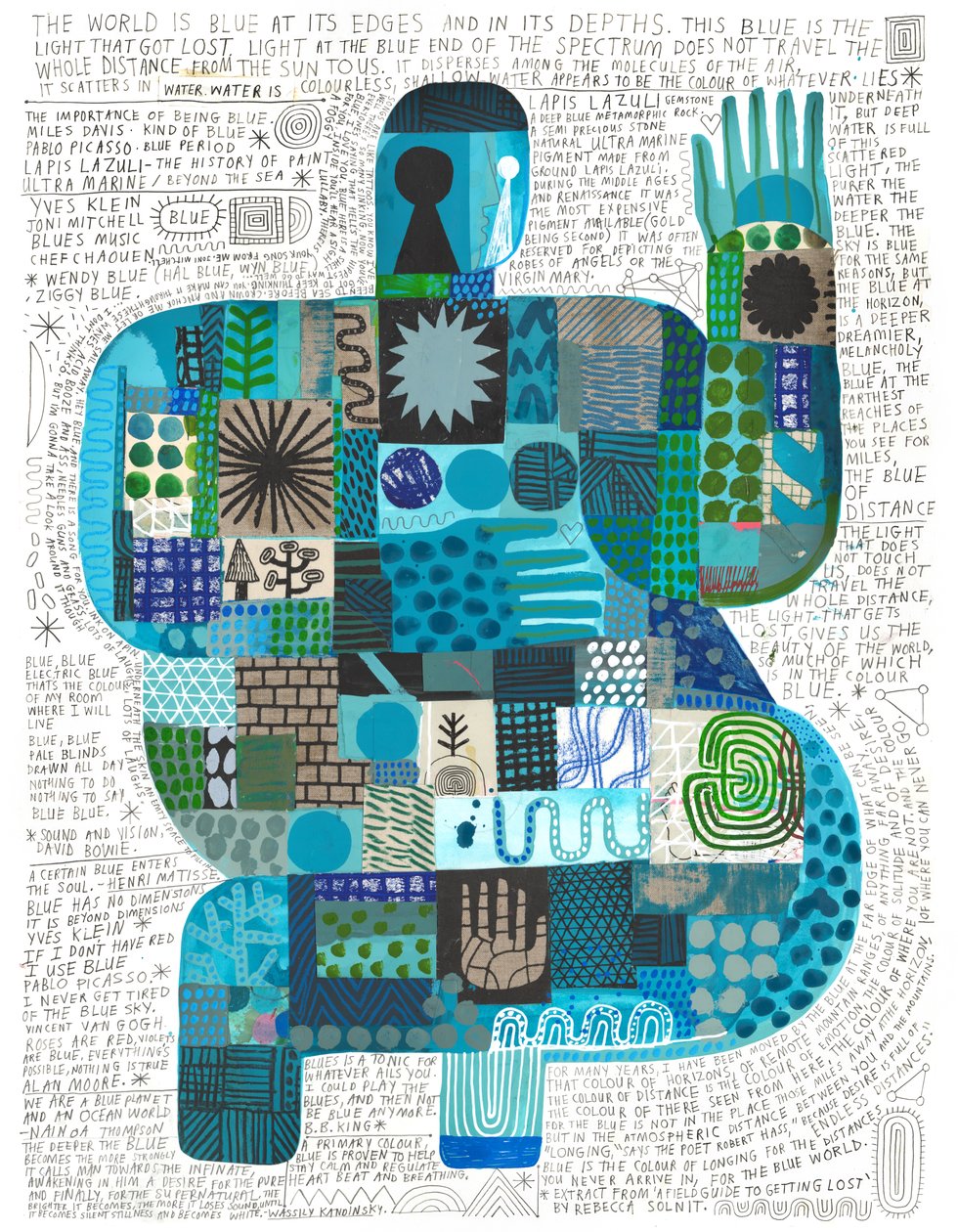 Blue At Its Edges, 2023 (akryl i ołówek na papierze) autorstwa David Shillinglaw
