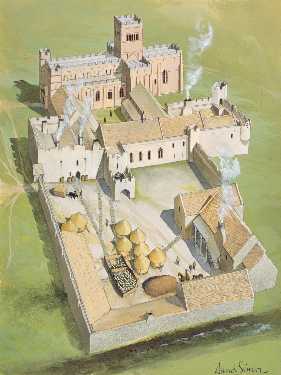 Klasztor Lindisfarne, Święta Wyspa, Northumberland autorstwa David Simon