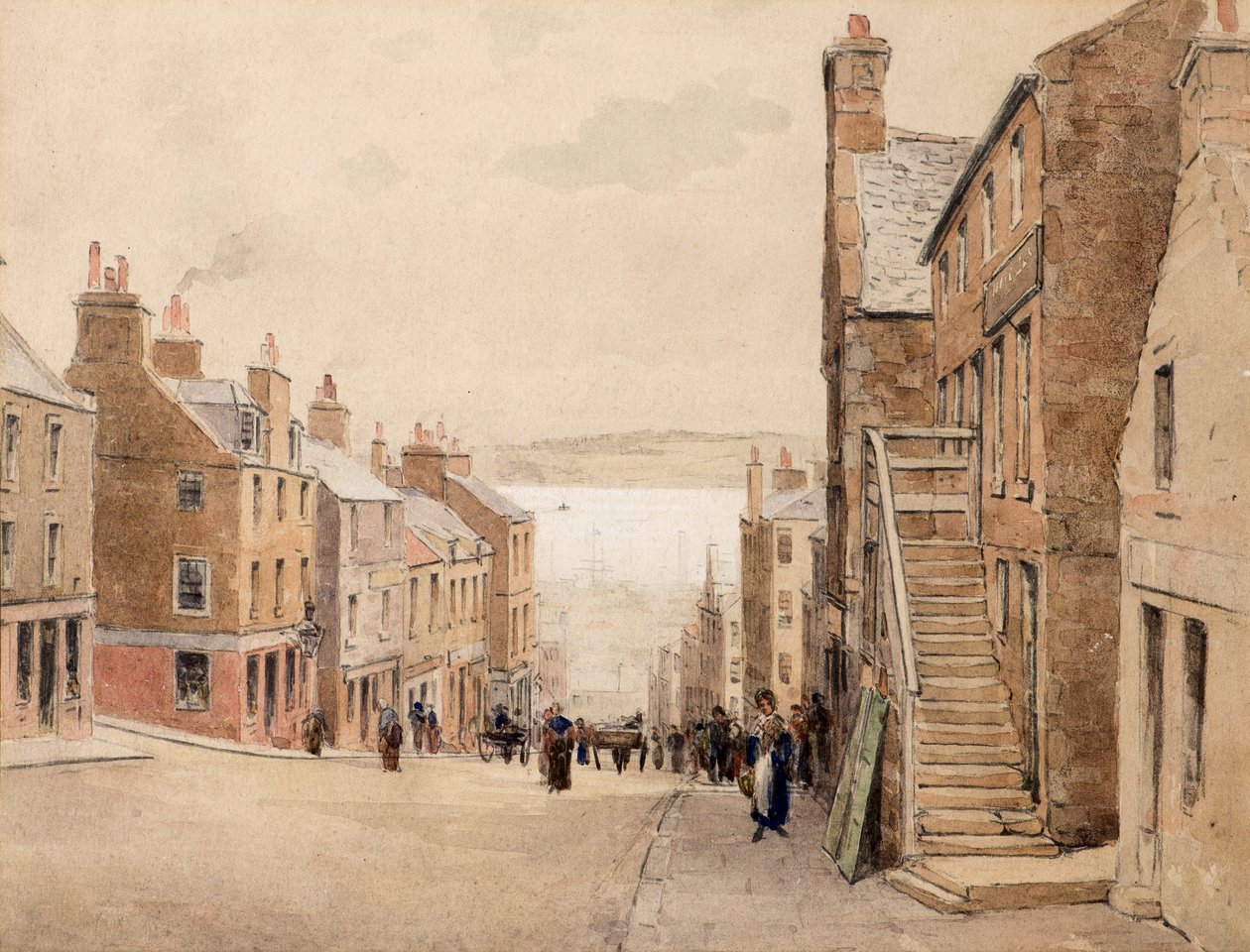Hilltown od Ann Street, Dundee Patrząc na południe (akwarela) autorstwa David Small