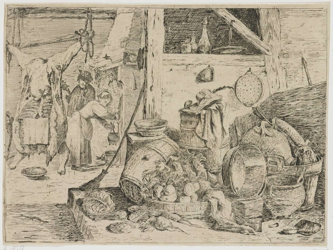wnętrze kuchni autorstwa David Teniers (II) (attributed to)