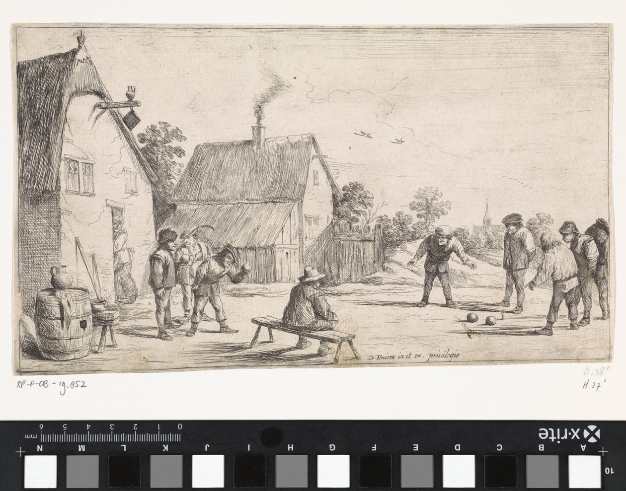 Rolnicy grają w bule Plenerowe sceny rodzajowe (tytuł serialu) autorstwa David Teniers (II)