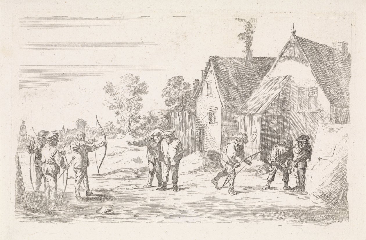 łucznicy Plenerowe sceny rodzajowe (tytuł serialu) autorstwa David Teniers (II)