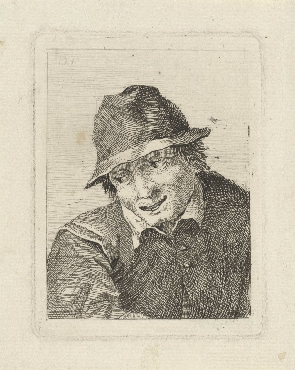 Popiersie mężczyzny w kapeluszu patrzącego w prawo autorstwa David Teniers (II)