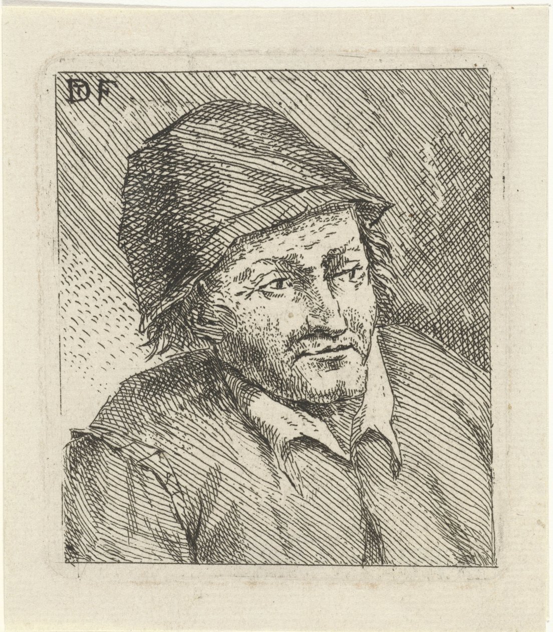 Popiersie mężczyzny z kapeluszem po prawej stronie autorstwa David Teniers (II)