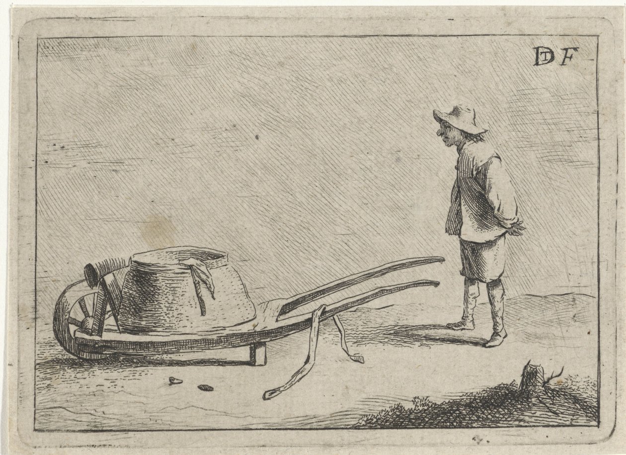 Mężczyzna na taczce autorstwa David Teniers (II)