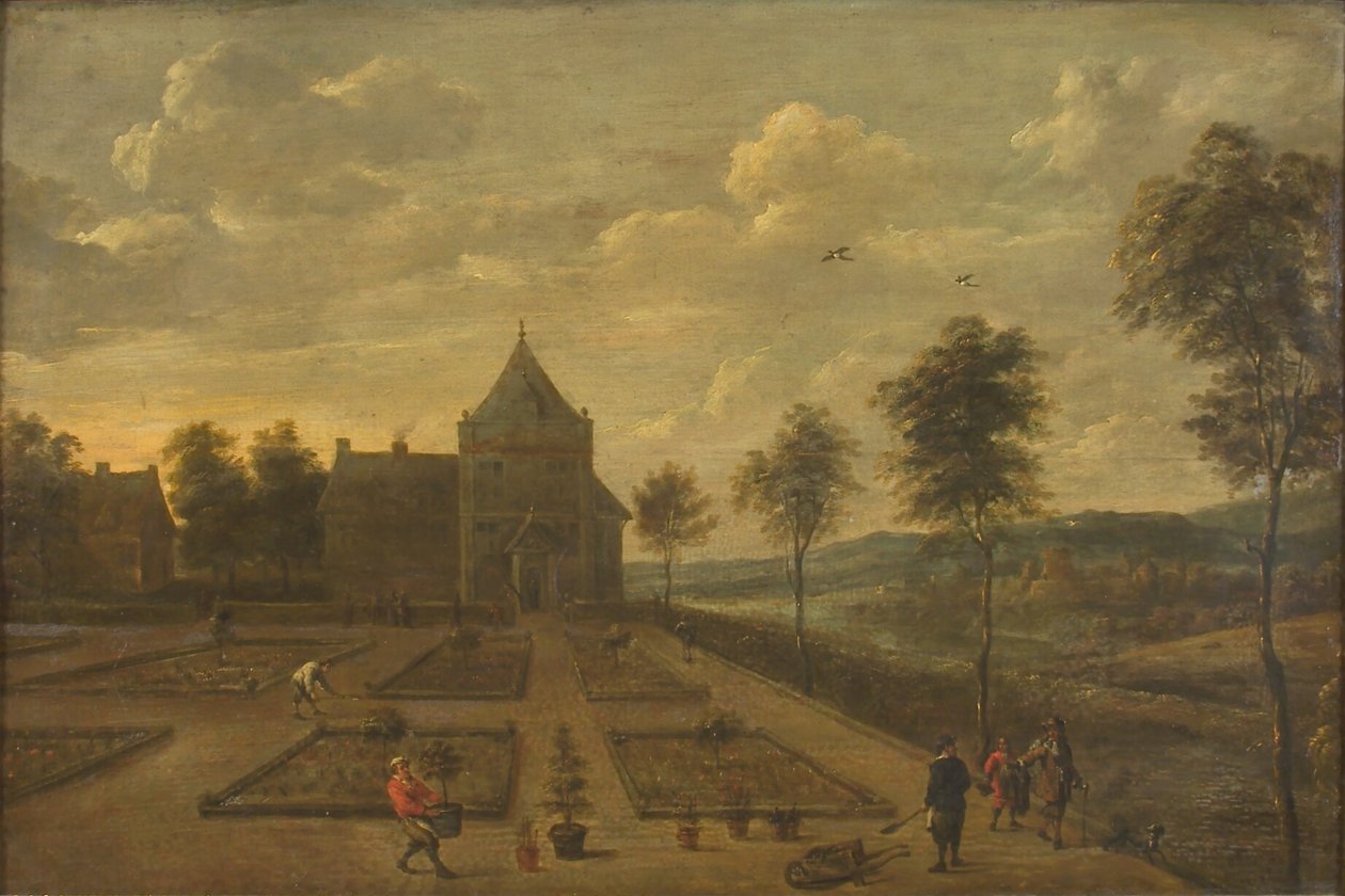 Ogród przed siedzeniem wiejskim autorstwa David Teniers II