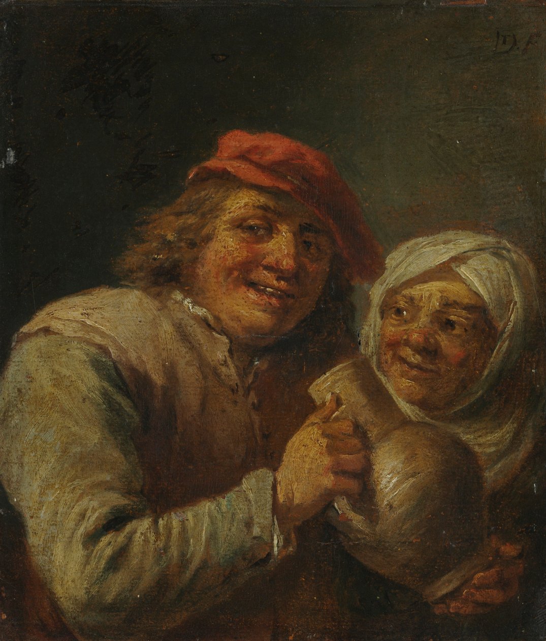 Stary mężczyzna i kobieta, XVIII wiek. autorstwa David Teniers the Elder