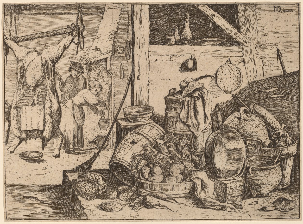 Wnętrze kuchni autorstwa David Teniers the Younger