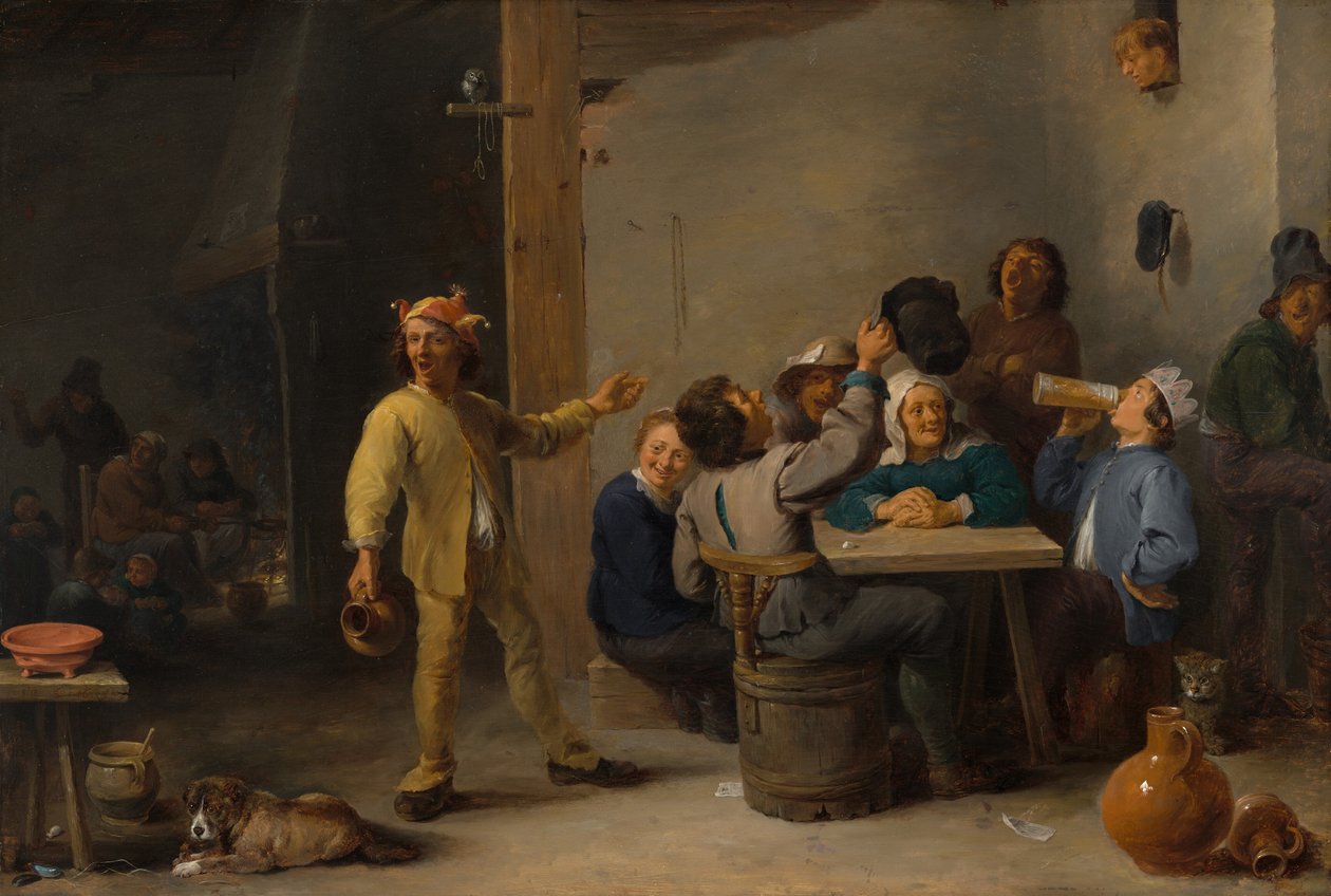 Chłopi świętują dwunastą noc autorstwa David Teniers the Younger